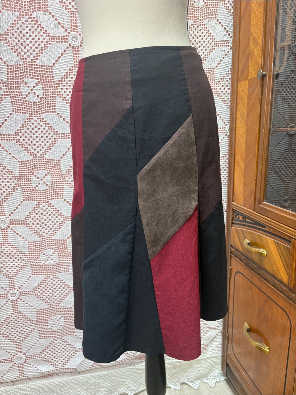 BLU Label Patchwork Midi Skirt — Size - Picture 8 of 10